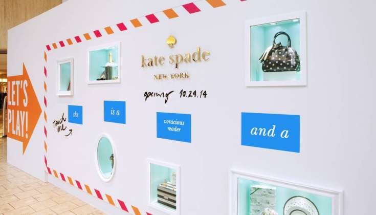 Kate Spade ‘Coming Soon’ Wall es una plataforma minorista interactiva : Fotografía cortesía de © MTD