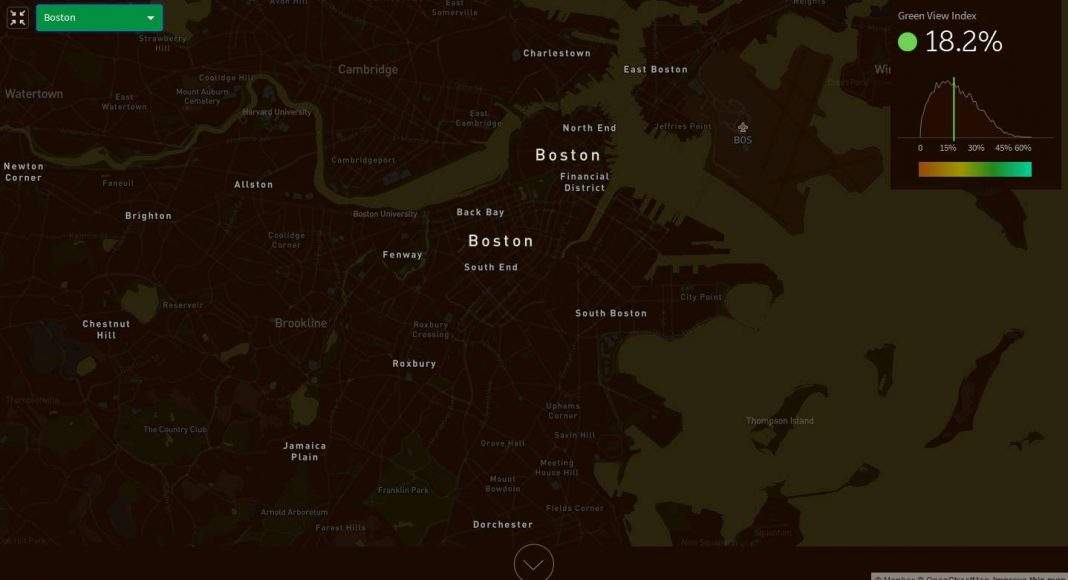 Treepedia Green View Index of the City of Boston : Photo © MIT Senseable City Lab