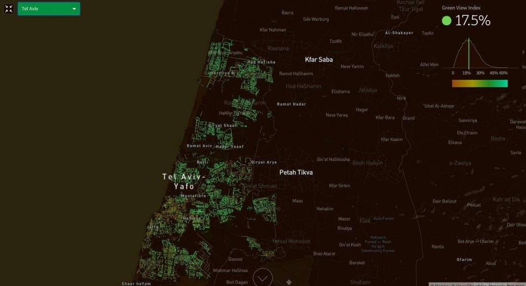 Treepedia Green View Index of the City of Tel Aviv : Photo © MIT Senseable City Lab