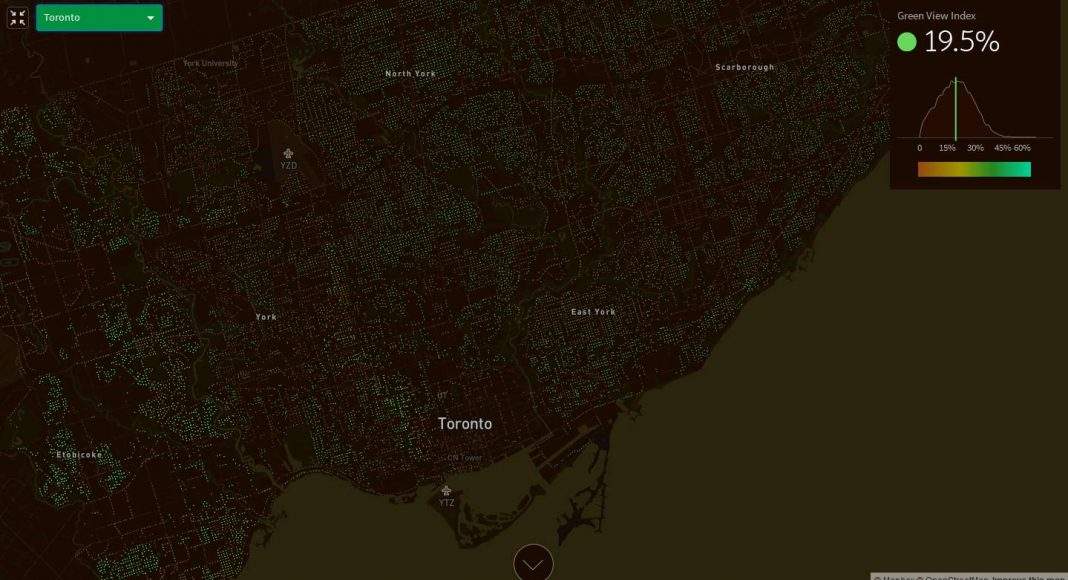 Treepedia Green View Index of the City of Toronto : Photo © MIT Senseable City Lab