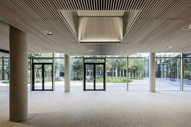 Veolia HQ Dinning Room View designed by DFA | Dietmar Feichtinger Architectes : Photo © Hertha Humaus