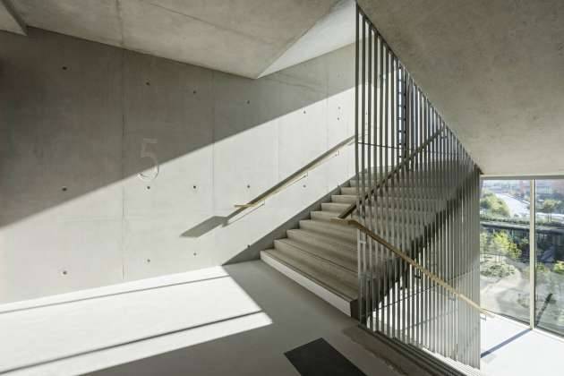 Veolia HQ Stairway View designed by DFA | Dietmar Feichtinger Architectes : Photo © Hertha Humaus