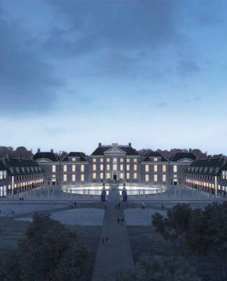 Renovation Museum Paleis Het Loo Night View by KAAN Architecten : Render © The Beauty & the Bit and © KAAN Architecten