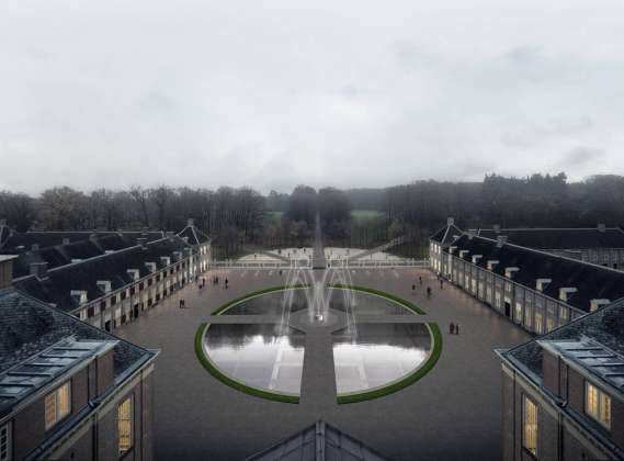 Renovation Museum Paleis Het Loo Bassecour View by KAAN Architecten : Render © The Beauty & the Bit and © KAAN Architecten