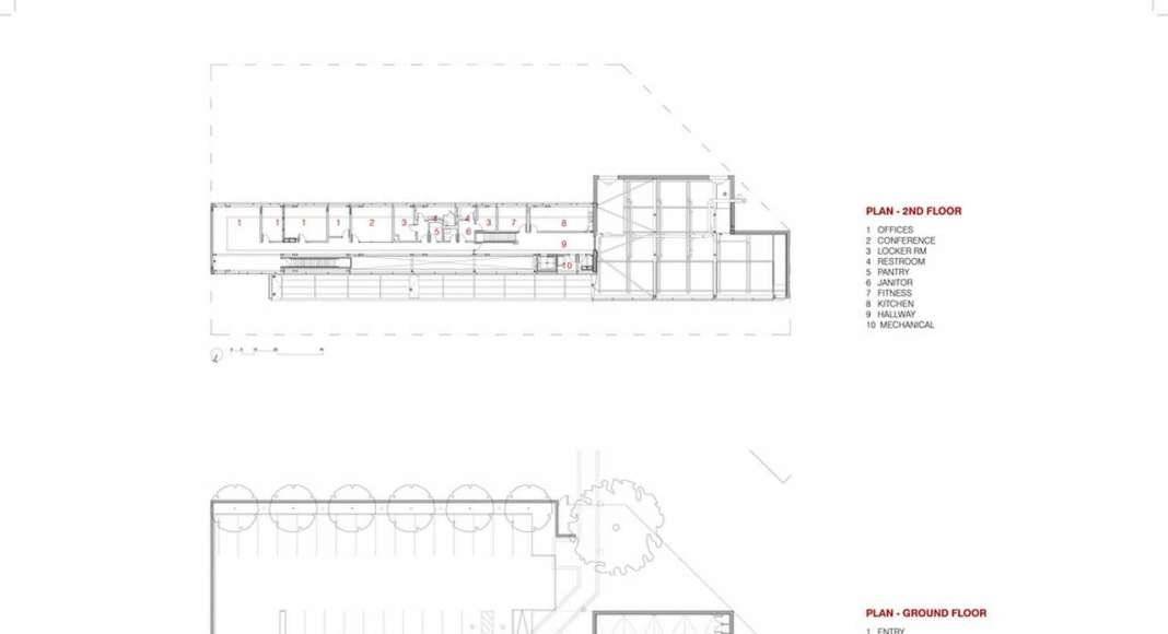 Plans, Second and First Floor : Photo credit © Dean/Wolf Architects