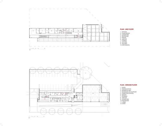 Plans, Second and First Floor : Photo credit © Dean/Wolf Architects