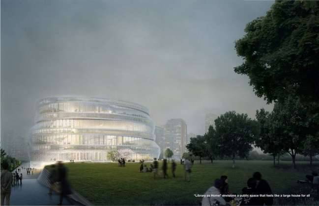 Shanghai Library East by nArchitects, Finalist 2017 (Unbuilt Institutional) : Photo credit courtesy of © nArchitects