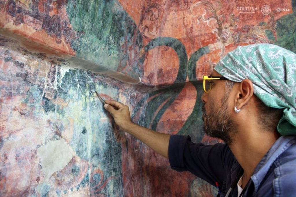 Recobran los murales del Cuarto 3 del Templo de las Pinturas de Bonampak : Foto Cortesía © Haydeé Orea INAH