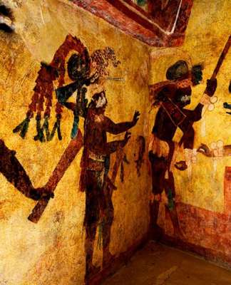 Redescubren imágenes de los murales del Cuarto 3 de Bonampak A 70 años de que fueran descubiertas : Foto © Mauricio Marat, INAH