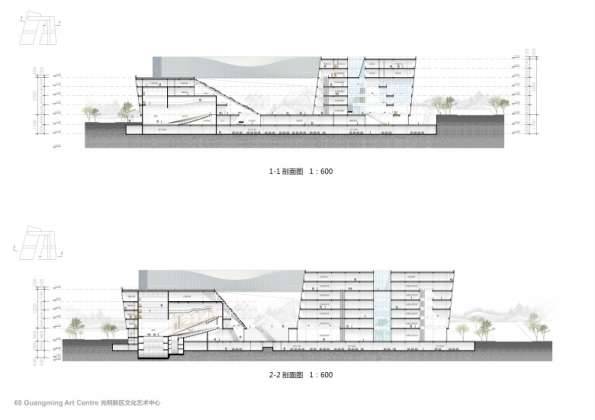 Centro Cultural y de las Artes de Guangming Elevation : Drawing © RMJM Shenzhen