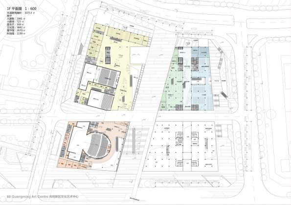 Centro Cultural y de las Artes de Guangming Plan 10 : Drawing © RMJM Shenzhen