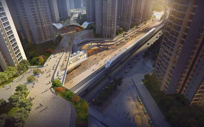 Shenzhen Metro Line 6 Development designed by RMJM : Render © RMJM Shenzhen