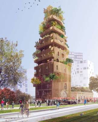 La Reconocida Arquitecta Lina Ghotmeh Lanza su nuevo Estudio Réalimenter Massena by Lina Ghotmeh Architects : Render © Lina Ghotmeh — Architecture