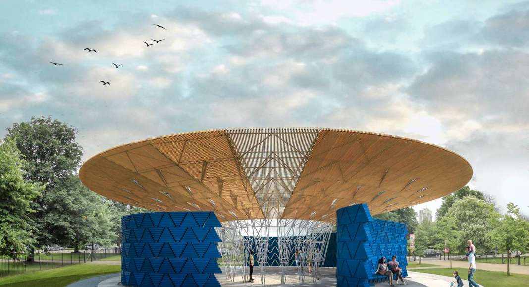 Serpentine Pavilion 2017, Designed by Francis Kéré, Design Render, Exterior : Render © Kéré Architecture