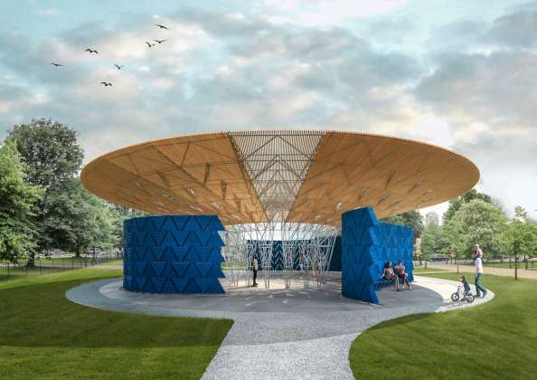 Serpentine Pavilion 2017, Designed by Francis Kéré, Design Render, Exterior : Render © Kéré Architecture