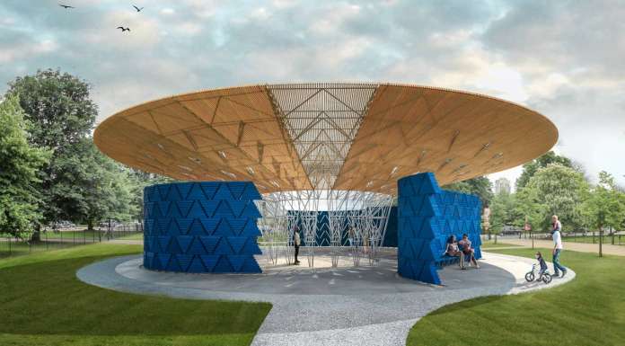 Serpentine Pavilion 2017, Designed by Francis Kéré, Design Render, Exterior : Render © Kéré Architecture
