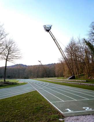 Tossols-Basil Athletics Track 2000 Olot, Girona, España : Photo by © Hisao Suzuki, courtesy of © The Pritzker Architecture Prize