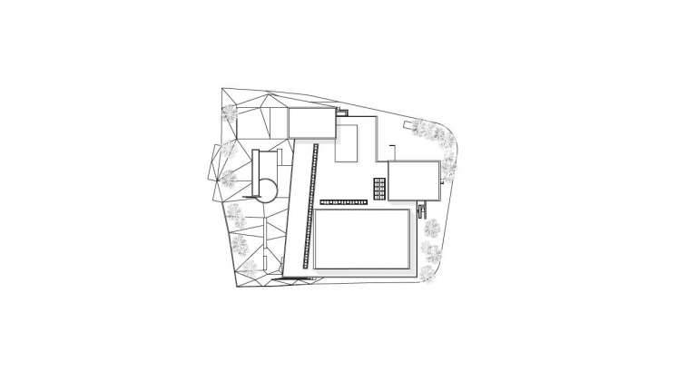Planta de Conjunto 1:500 del Vendsyssel Theatre diseñado por Schmidt Hammer Lassen Architects : Drawing © Schmidt Hammer Lassen Architects