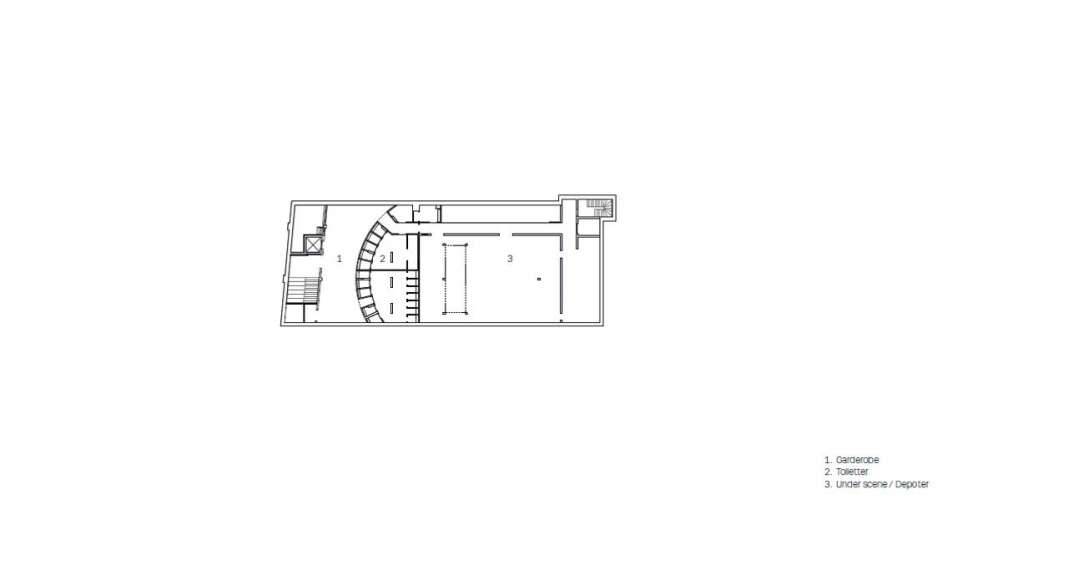 Planta del Sótano del Vendsyssel Theatre diseñado por Schmidt Hammer Lassen Architects : Drawing © Schmidt Hammer Lassen Architects