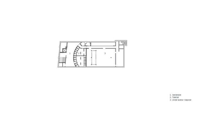 Planta del Sótano del Vendsyssel Theatre diseñado por Schmidt Hammer Lassen Architects : Drawing © Schmidt Hammer Lassen Architects
