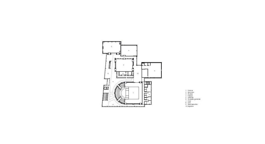 Planta Baja del Vendsyssel Theatre diseñado por Schmidt Hammer Lassen Architects : Drawing © Schmidt Hammer Lassen Architects