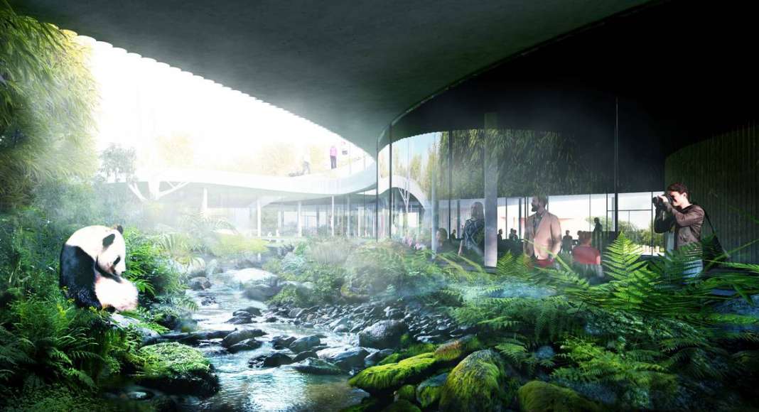 BIG Unveils Yin and Yang-Shaped Panda Habitat : Render © BIG