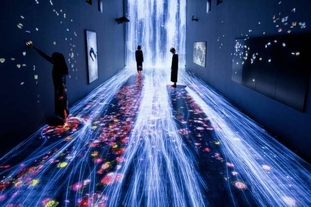 teamLab, 2017, Interactive Digital Installation, Sound: Hideaki Takahashi : Photo © teamLab