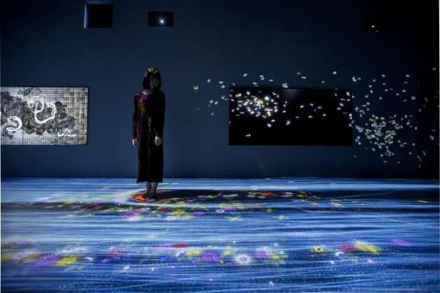 teamLab, 2017, Interactive Digital Installation, Sound: Hideaki Takahashi : Photo © teamLab