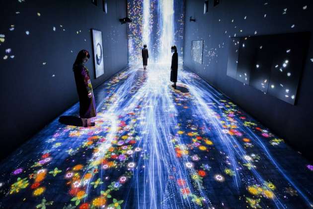 teamLab, 2017, Interactive Digital Installation, Sound: Hideaki Takahashi : Photo © teamLab