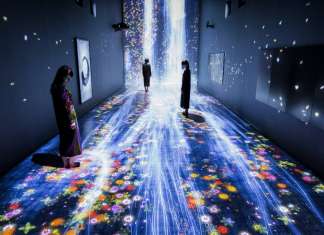 teamLab, 2017, Interactive Digital Installation, Sound: Hideaki Takahashi : Photo © teamLab