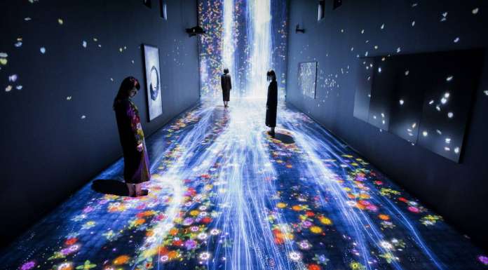 teamLab, 2017, Interactive Digital Installation, Sound: Hideaki Takahashi : Photo © teamLab