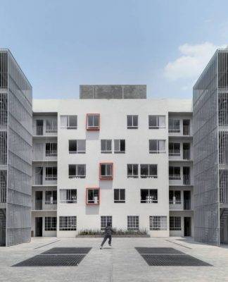 Proyecto de Vivienda Urbana IntegrARA Iztacalco diseñado por a | 911 : Fotografía © Rafael Gamo