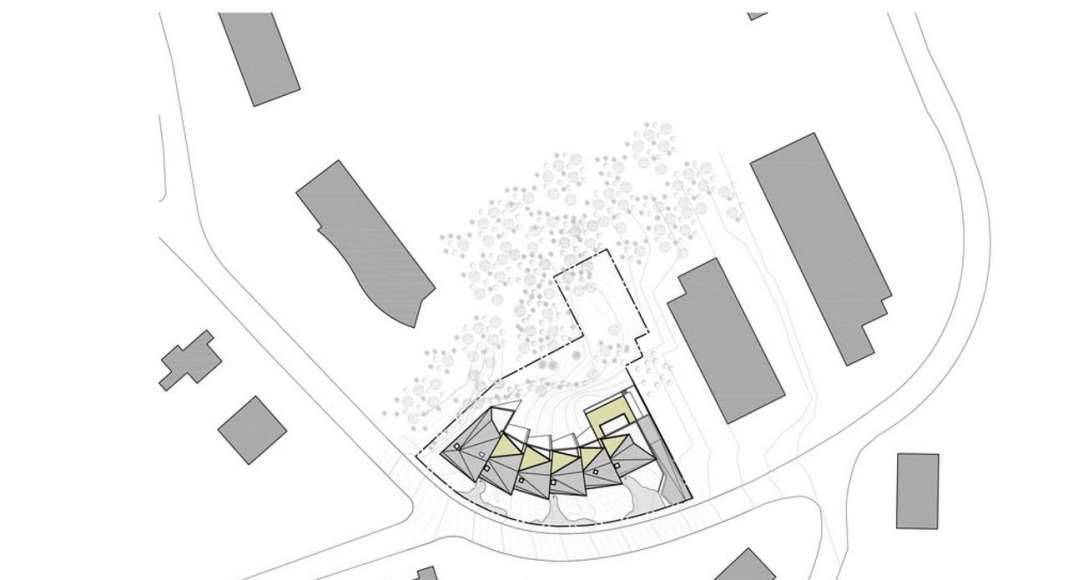 Site Plan residential building with 15 units Dommeldange, Luxembourg : Photo credit © Metaform Architects