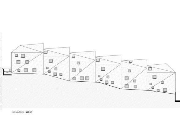 Elevation west residential building with 15 units Dommeldange, Luxembourg : Photo credit © Metaform Architects