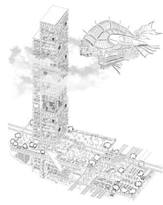 Acupuncture of Urban Traffic Structure - honorable mention eVolo Skyscraper Competition 2017 : Photo credit © Kristina Rykova