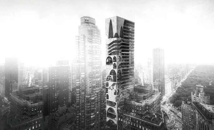 Arch Skyscraper - honorable mention eVolo Skyscraper Competition 2017 : Photo credit © Wenjia Li, Ran Huo, Jing Ju