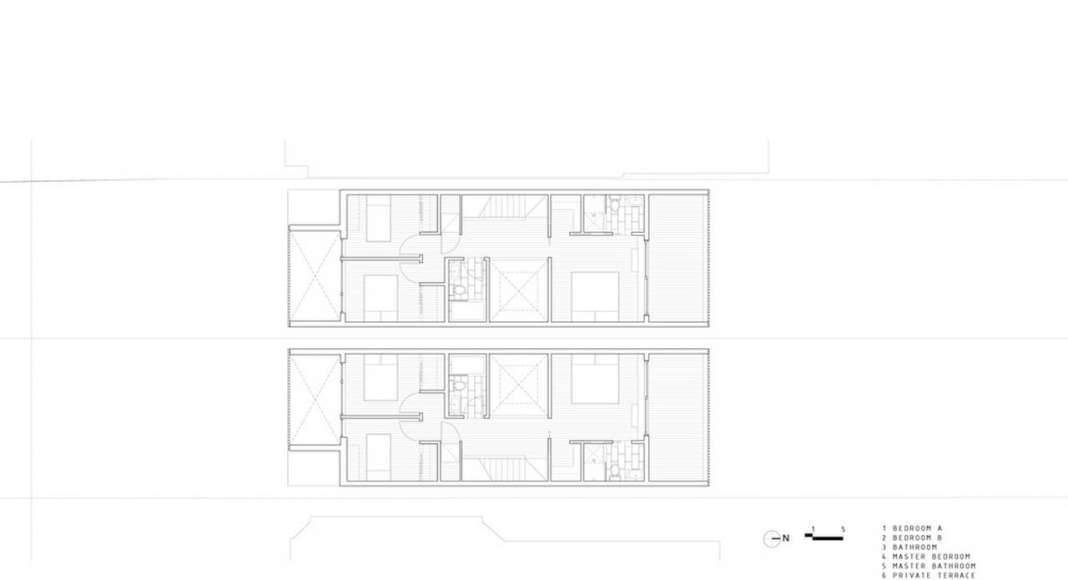 Doble Duplex Third Floor Plan : Drawing credit © Batay-Csorba Architects