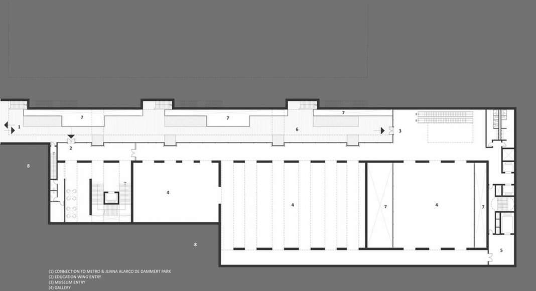 Lima Art Museum New Contemporary Art Wing Gallery Level Floor Plan : Photo credit © Efficiency Lab for Architecture PLLC