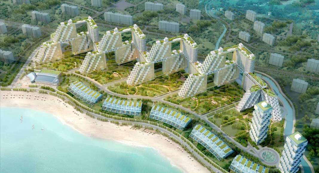 Golden Dream Bay, Aerial view : Photo credit image courtesy of © Safdie Architects