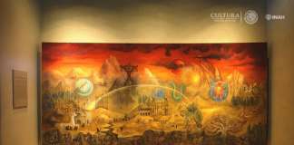 Mural El mundo mágico de los Mayas , de Leonora Carrington, sala maya etnografía 2do piso : Foto © INAH