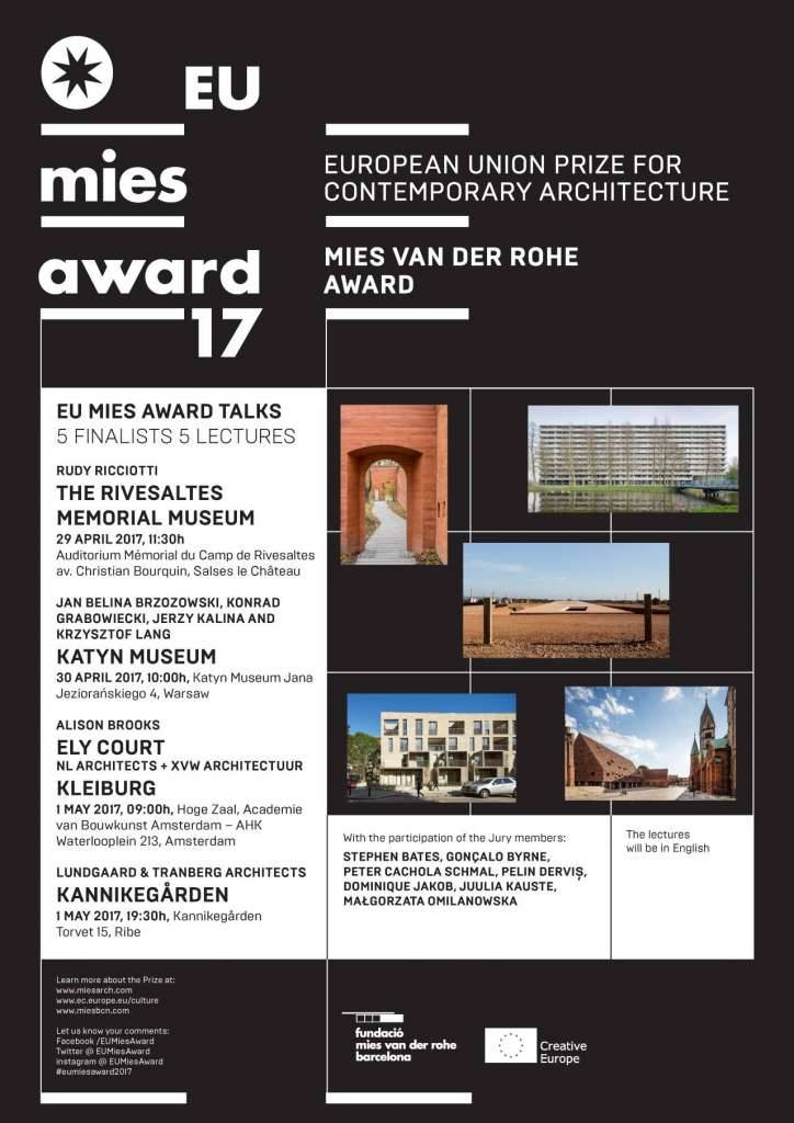 EU MIES AWARD TALKS: Serie de Conferencias Finalistas del Premio EU Mies Award 2017 : Poster © Premio EU Mies Award