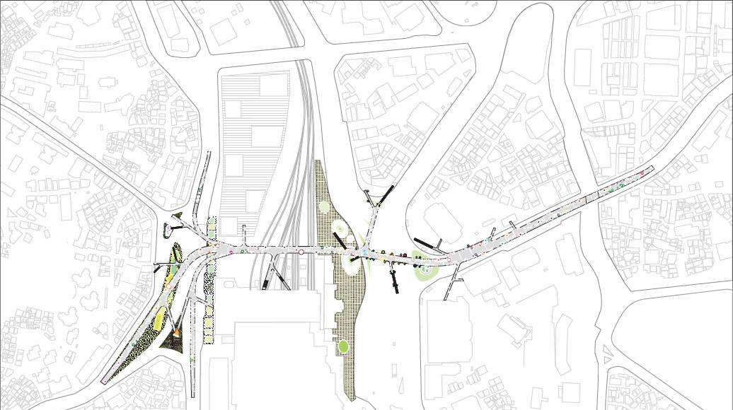 Seoullo 7017 Skygarden Section Map - Below to the structure : Image ©MVRDV