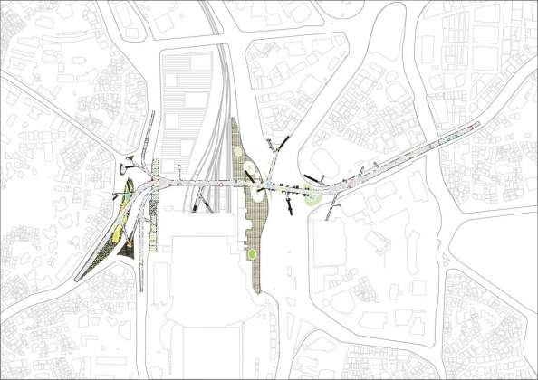 Seoullo 7017 Skygarden Section Map - Below to the structure : Image ©MVRDV