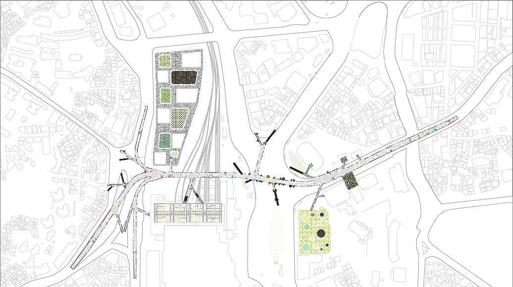 Seoullo 7017 Skygarden Section Map - Next to the structure : Image ©MVRDV