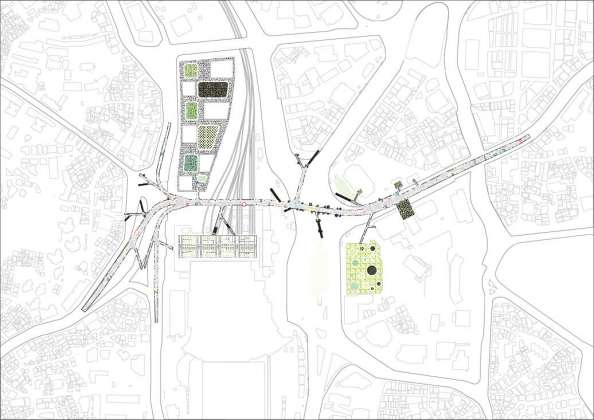 Seoullo 7017 Skygarden Section Map - Next to the structure : Image ©MVRDV