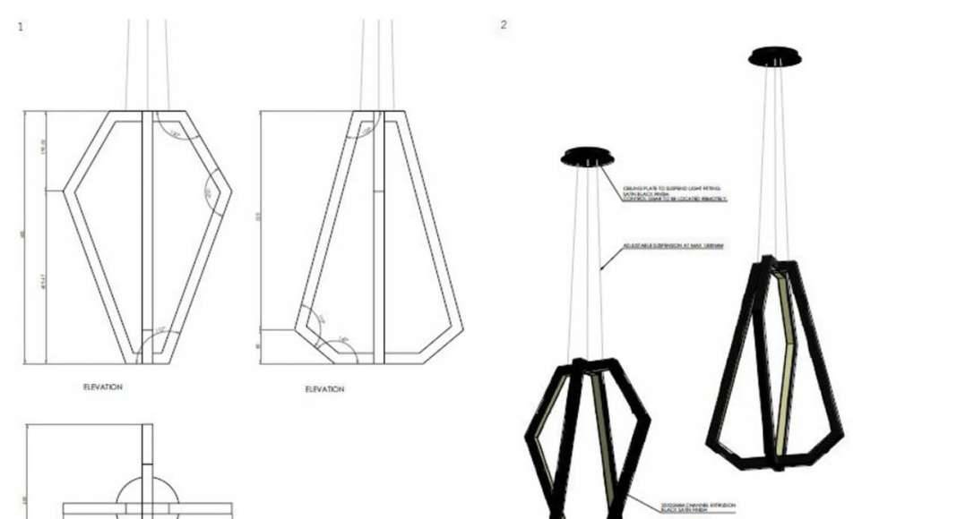 Corrs Chambers Westgarth Details Sketch - Dining Room Feature Pendant : Photo credit © Electrolight