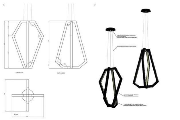 Corrs Chambers Westgarth Details Sketch - Dining Room Feature Pendant : Photo credit © Electrolight