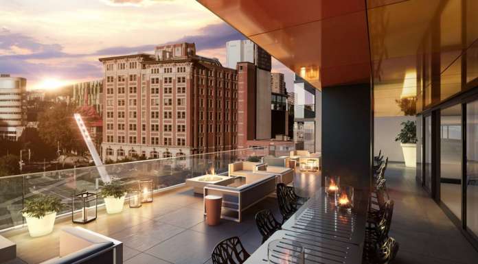 Terraza del Desarrollo Laurent & Clark en Montreal, Canadá : Photo © Menkès Shooner Dagenais LeTourneux Architectes