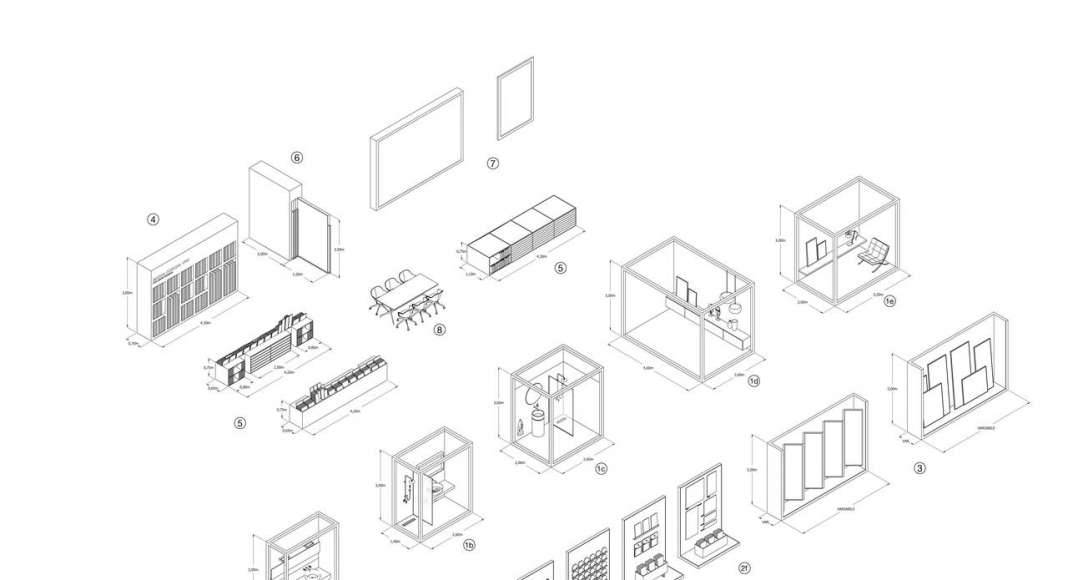 Nuevo showroom Marca Corona diseñado por el estudio DEFERRARI+MODESTI : Drawing © Deferrari+Modesti