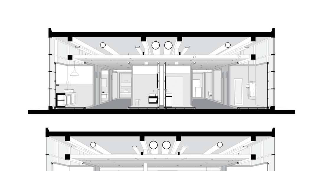 Nuevo showroom Marca Corona diseñado por el estudio DEFERRARI+MODESTI : Drawing © Deferrari+Modesti